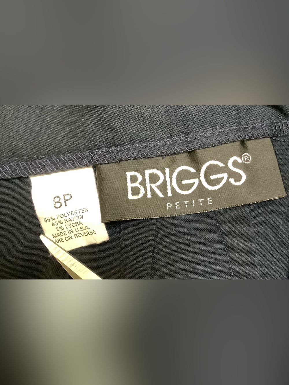 Briggs Dark Navy Blue Midi Skirt-Lined-Poly Rayon Lycra Blend-Back Zip Close-8P - Picture 4 of 5